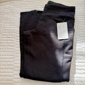 ATHLETA ALTITUDE STASH TIGHT IN POLARTEC POWERSTRETCH, SIZE LARGE, BLACK, NWT